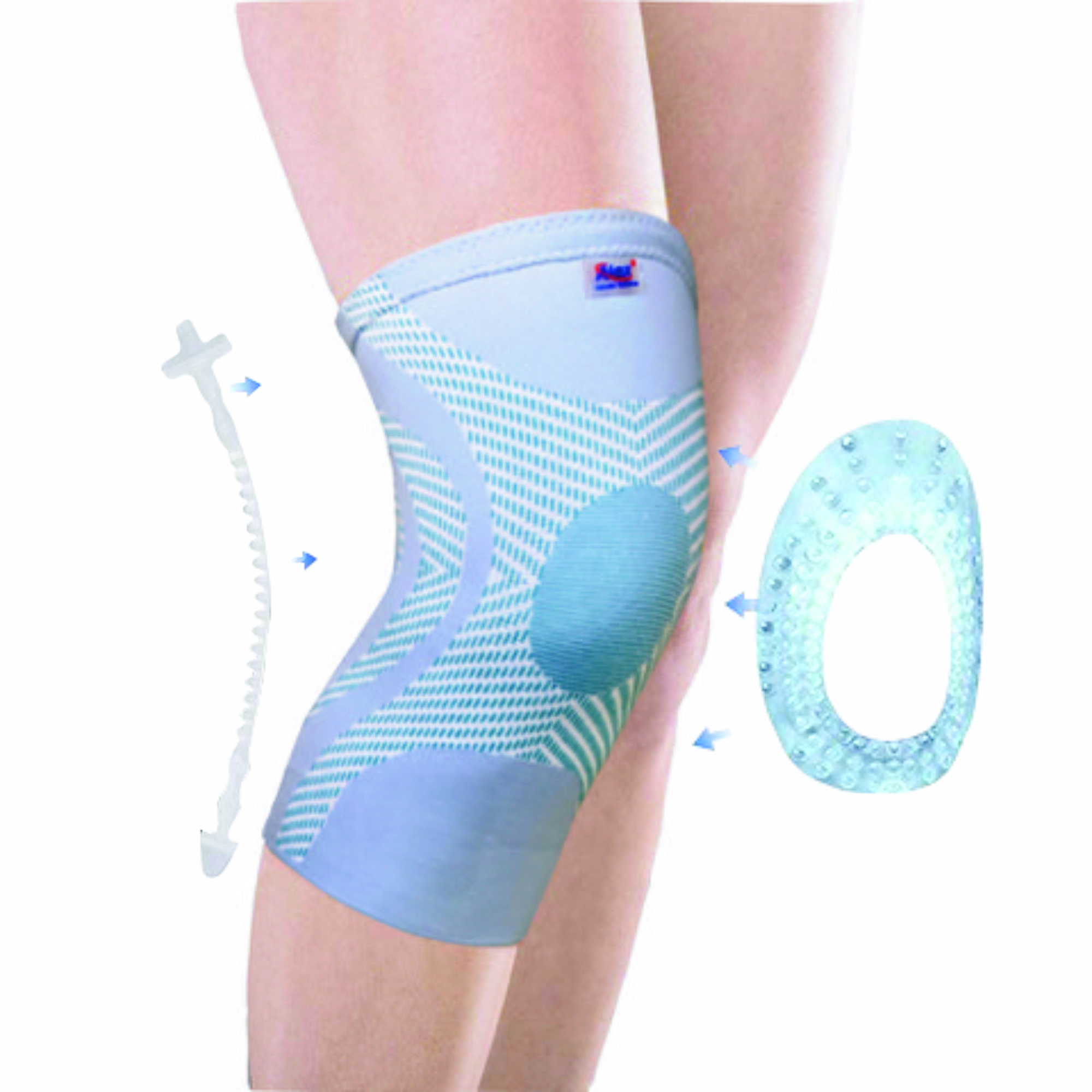 Hi- Tech Elastic Knee Support with Hinges & Gel Ring <br> (Code-ALX – 5012)